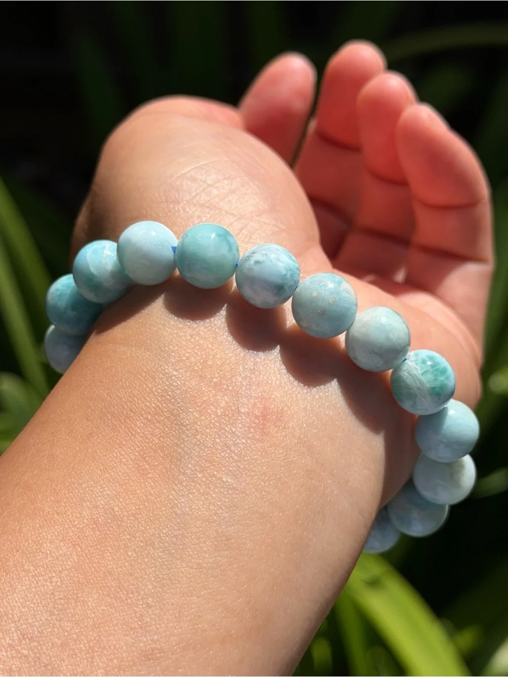 10mm Larimar Beaded Stretch Bracelet 2209